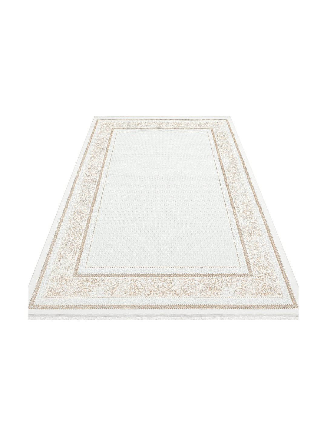 Smooth Yıkanabilir Kaymaz Parlak Oturma Odası Salon Koridor İnce Dokuma Modern Halı 102 BEIGE XW - Carpetdocia