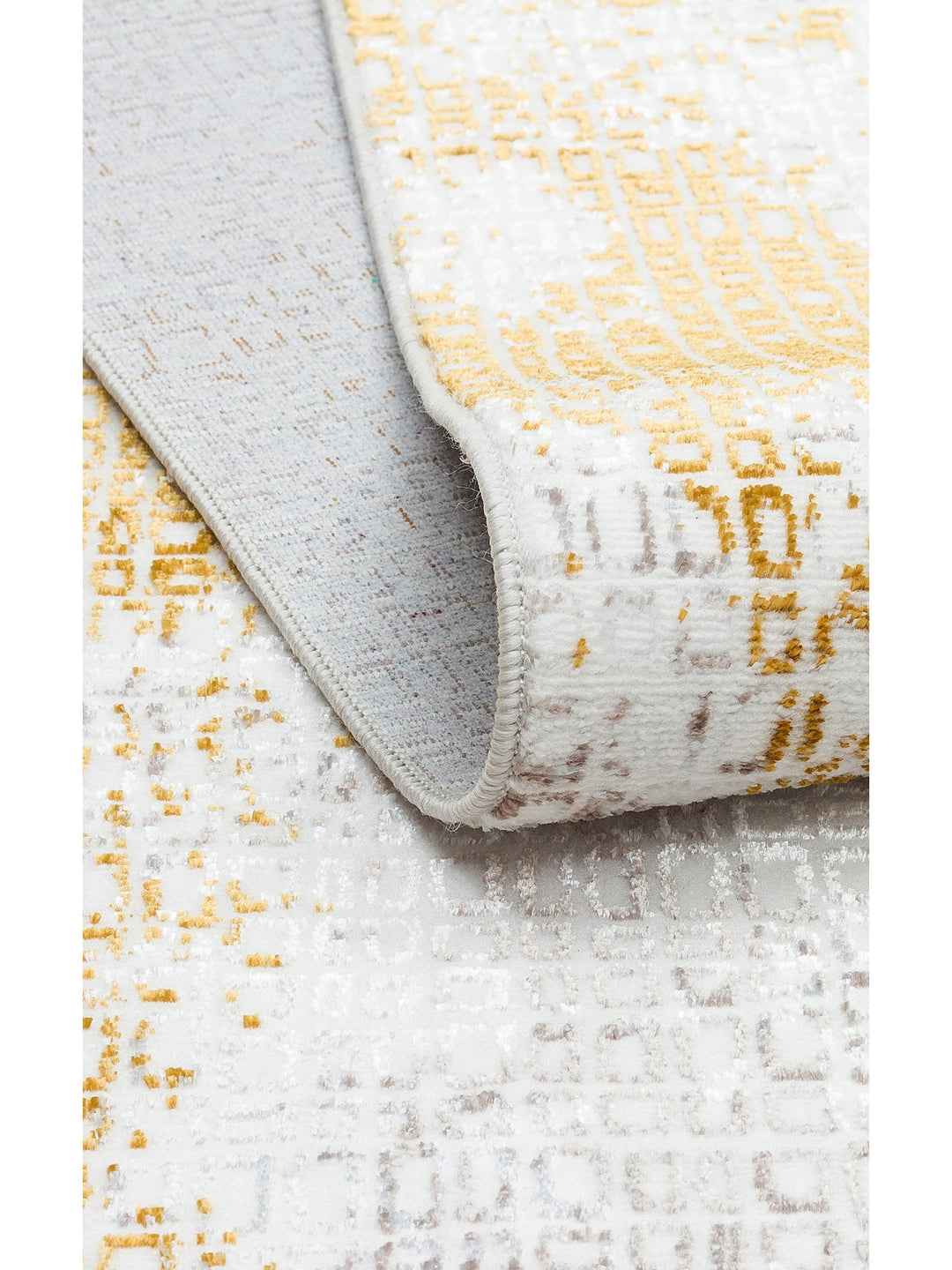 Smooth Yıkanabilir Kaymaz Parlak Oturma Odası Salon Koridor İnce Dokuma Modern Halı 108 CREAM GOLD - Carpetdocia