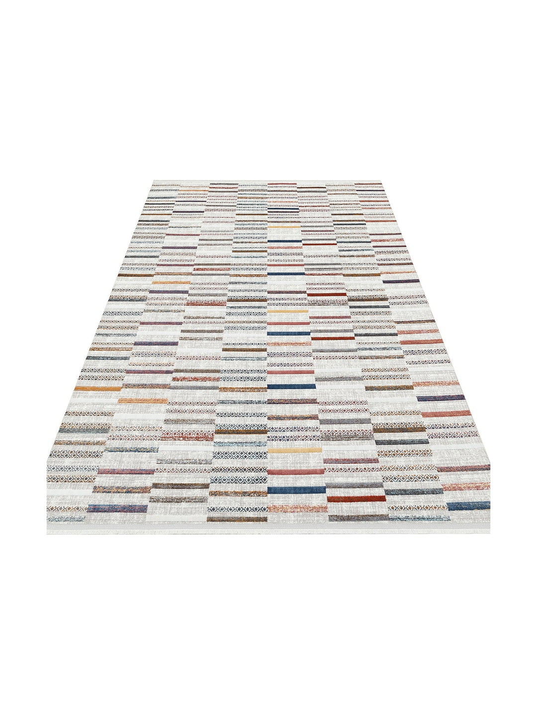 Smooth Yıkanabilir Kaymaz Parlak Oturma Odası Salon Koridor İnce Dokuma Modern Halı 110 MULTY XW - Carpetdocia