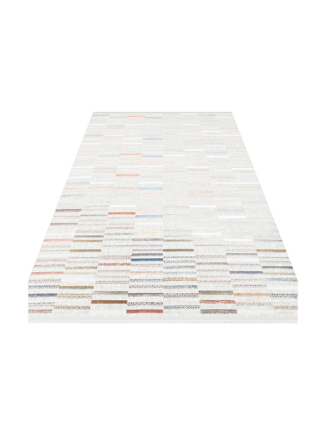Smooth Yıkanabilir Kaymaz Parlak Oturma Odası Salon Koridor İnce Dokuma Modern Halı 110 MULTY XW - Carpetdocia