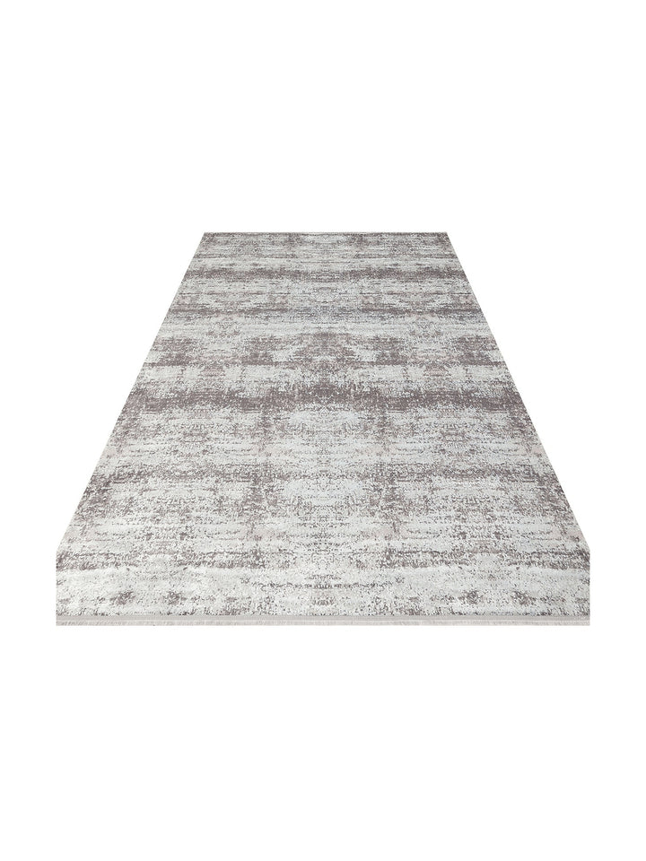 Smooth Yıkanabilir Kaymaz Parlak Oturma Odası Salon Koridor İnce Dokuma Modern Halı 112 GREY - Carpetdocia