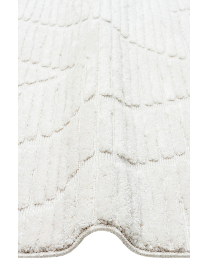 Tabasco Serisi Etnik Desenli Oturma Odası Salon Koridor Modern İskindinav Halı 08 WHITE - Carpetdocia