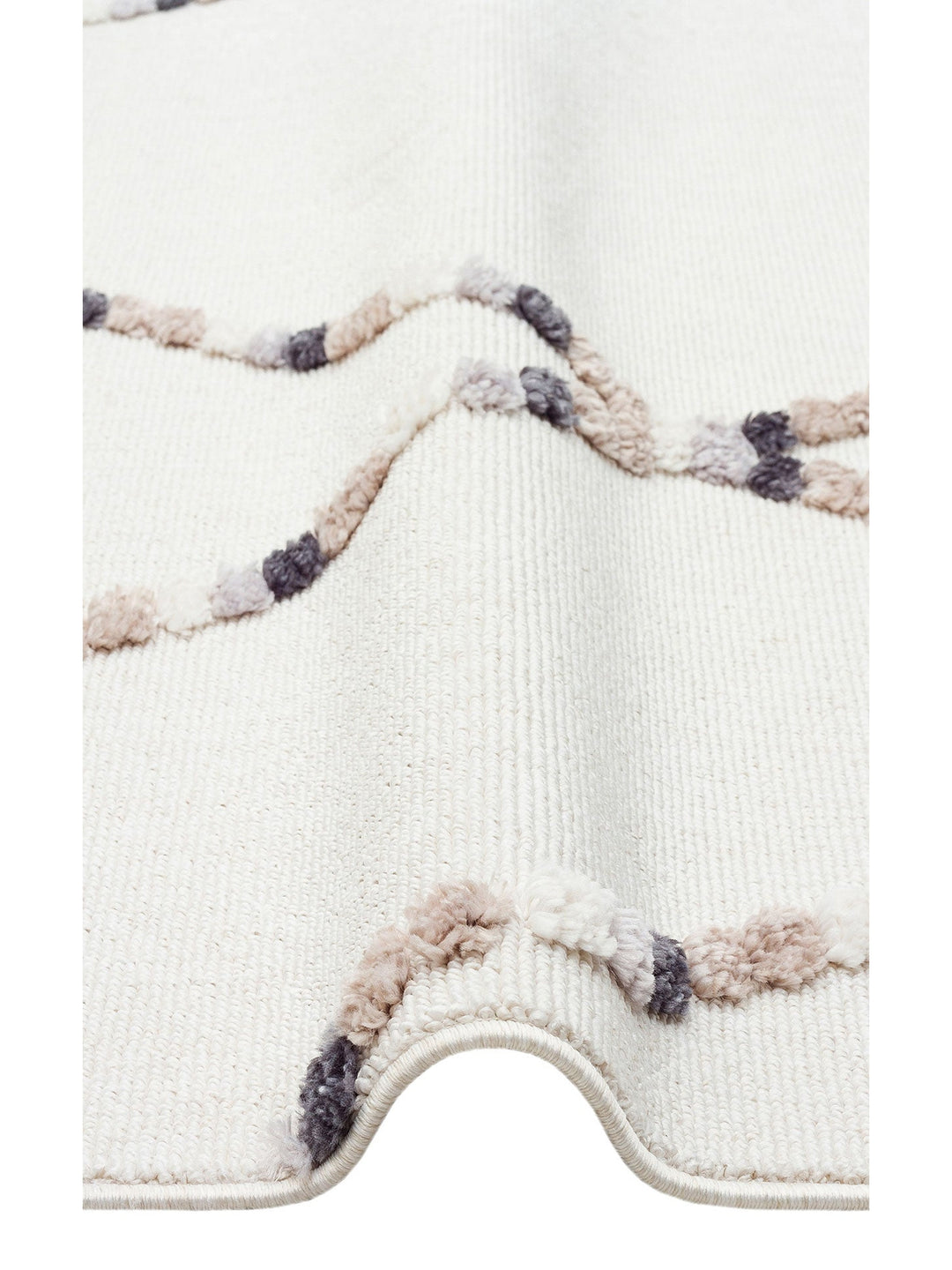 Tabasco Serisi Etnik Desenli Oturma Odası Salon Koridor Modern İskindinav Halı TAB 04 WHITE BEIGE - Carpetdocia