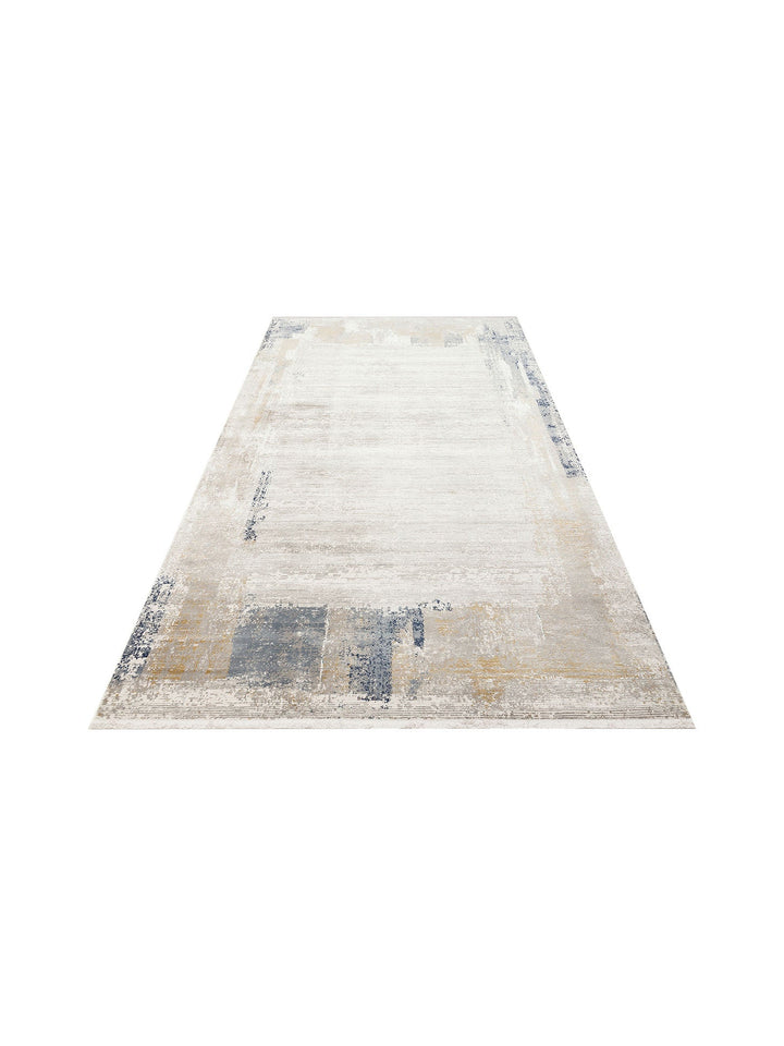 Tango Parlak Şık ve Modern Sıkı Dokuma Salon Halısı 01 CREAM GREY - Carpetdocia