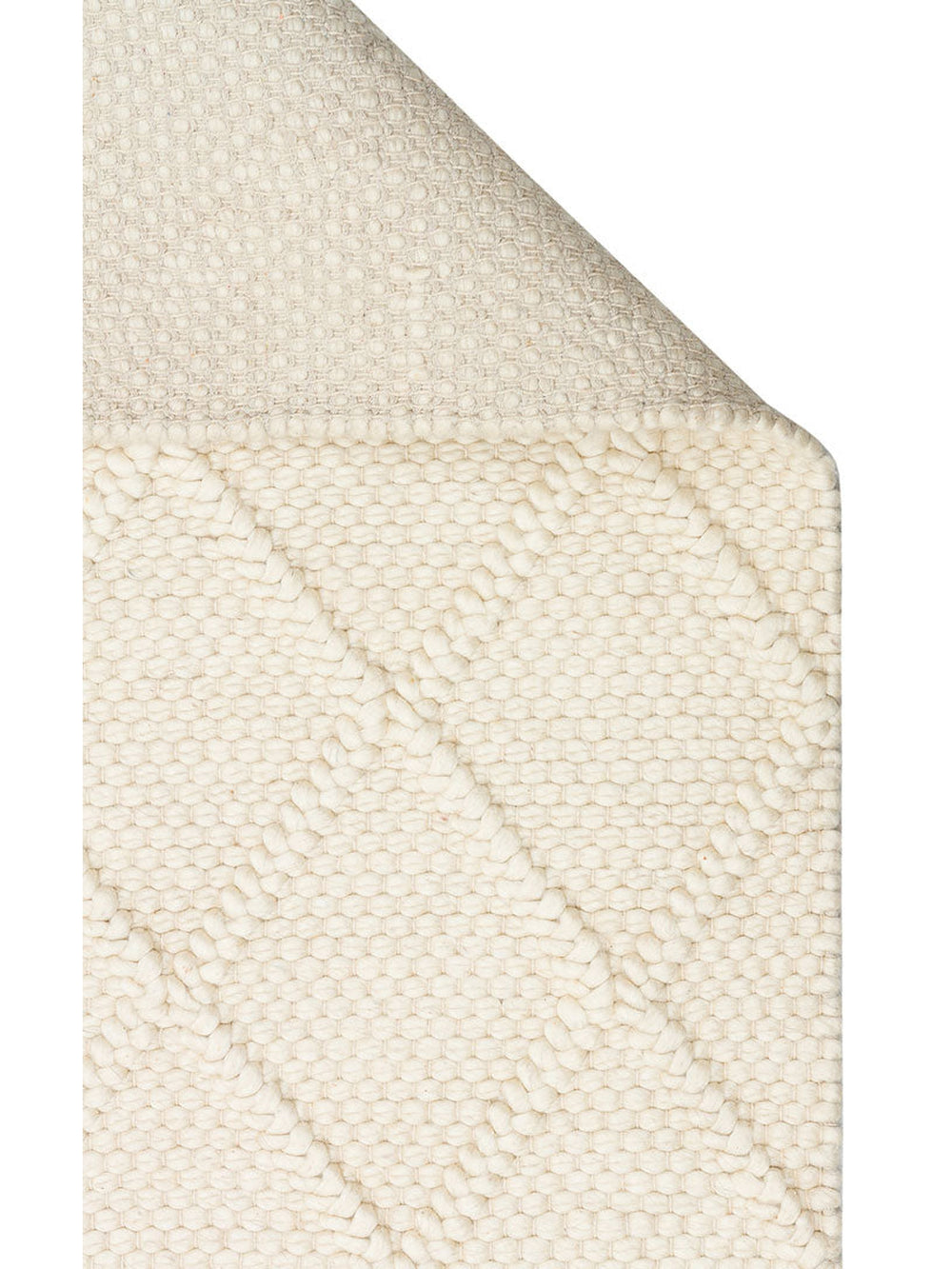 Woolstar %100 Naturel Kazak Desenli Salon Oturma Odası Koridor Antre El Dokuma Örgü Halı DIAMONDCREM - Carpetdocia