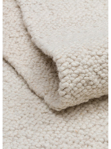 Agra Serie Woll-, Polyester- und Baumwollmischung handgeknüpfter Teppich IVORY