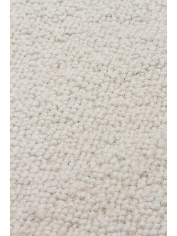 Agra Serie Woll-, Polyester- und Baumwollmischung handgeknüpfter Teppich IVORY
