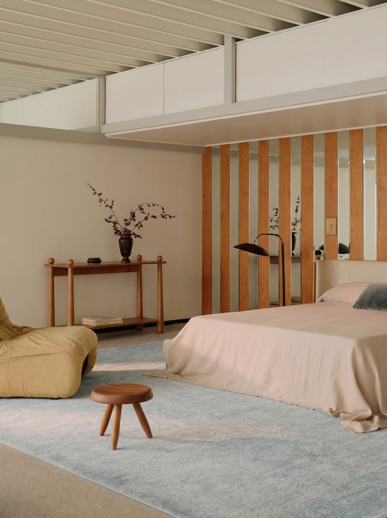 Brasilia Modern, schlicht und elegant handgefertigter TENCEL™ Spezial-Kara-Tezgah-Teppich PLAIN SKY BLUE