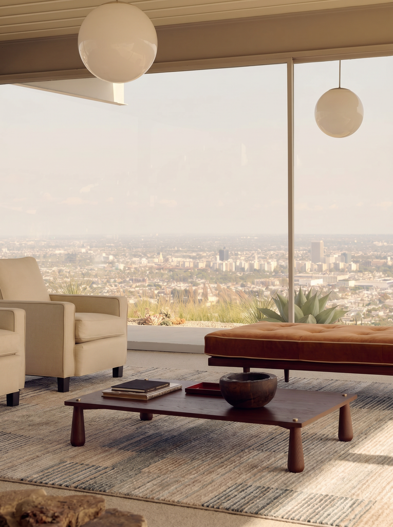 Tappeto a mano a telaio nero della serie Burj, realizzato al 100% in modo naturale con TENCEL™ 01 SKY VIZON
