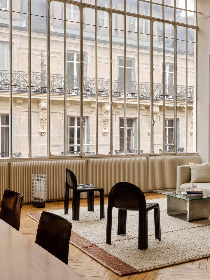 Casablanca %100 Yün El Emeği ile Üretilen Bukle Halı IVORY RUST oda görünümü