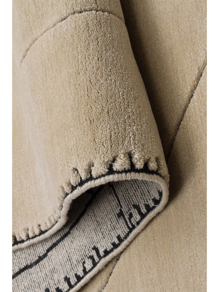 Dakar Series Wool Rayon and Polyester Blend Handwoven Rug BEIGE