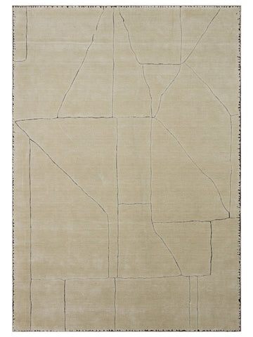Dakar Serie Woll-, Rayon- und Polyester-Mischung handgeknüpfter Teppich IVORY