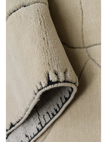 Dakar Serie Woll-, Rayon- und Polyester-Mischung handgeknüpfter Teppich IVORY