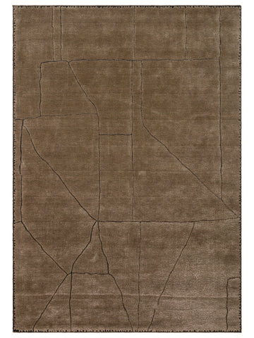 Dakar Serie Woll-, Rayon- und Polyester-Mischung handgeknüpfter Teppich TAUPE