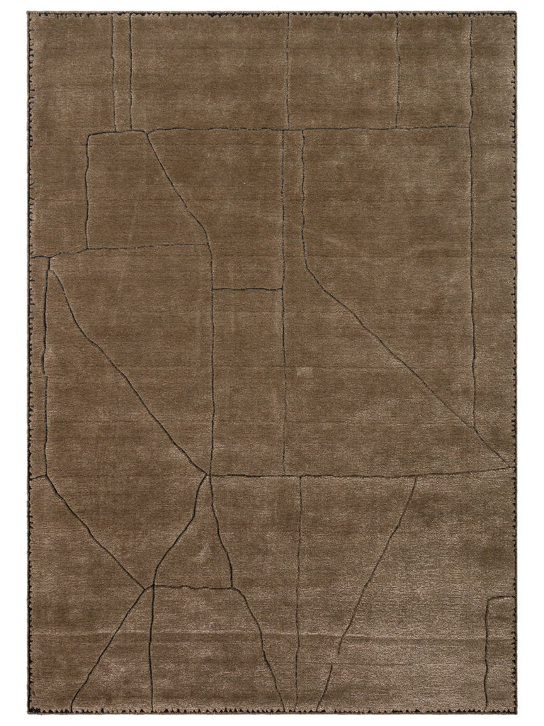 Dakar Series Wool Rayon and Polyester Blend Handwoven Rug TAUPE