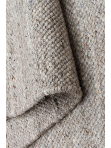 Jakarta Serie Woll-, Polyester- und Baumwollmischung handgeknüpfter Teppich SILVER
