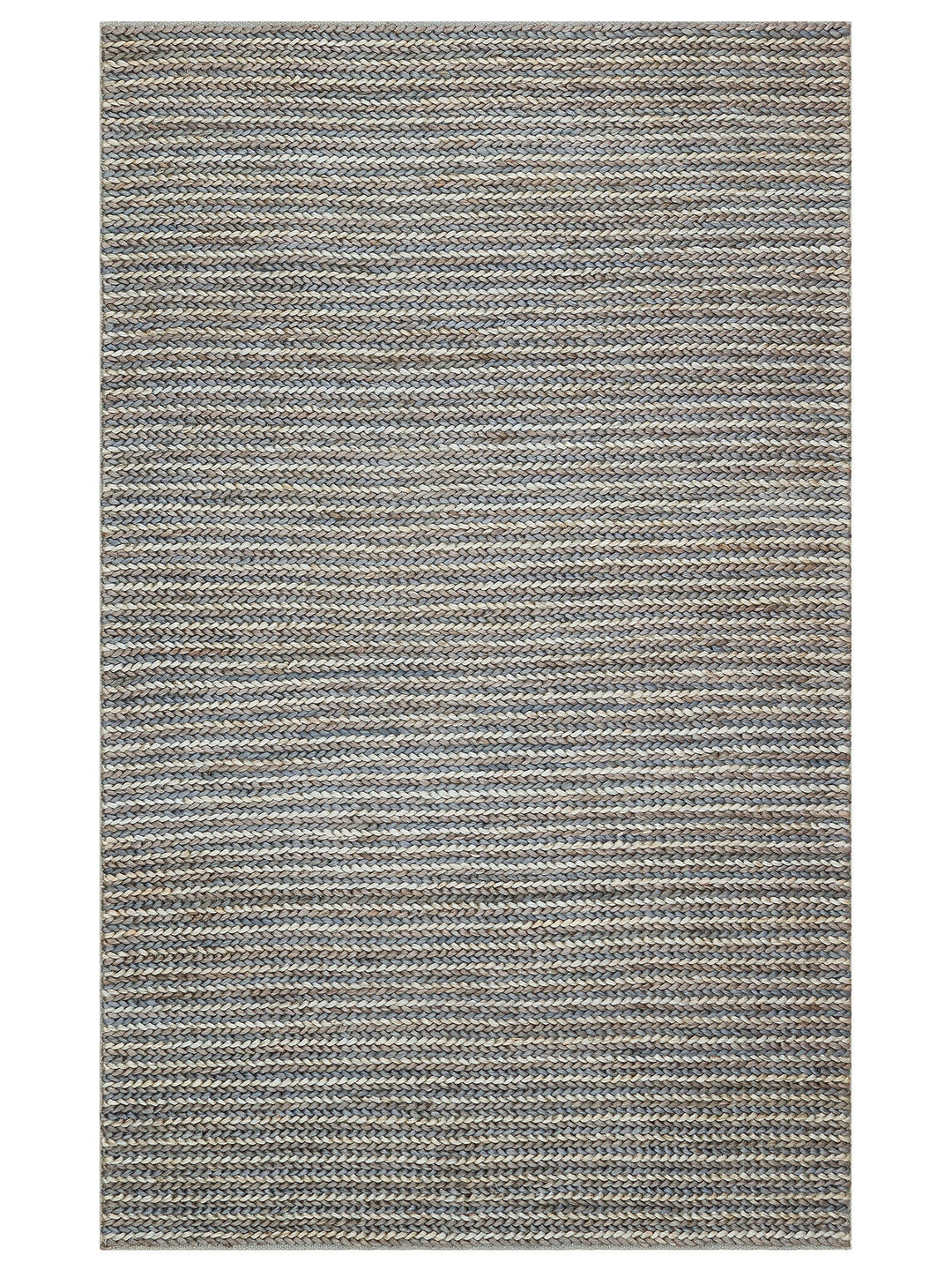 Knit Jüt Farklı Örgü Dokusuna Sahip El Dokuma Naturel Jüt Hasır Halı 1512 NAVY MULTY XW - Carpetdocia