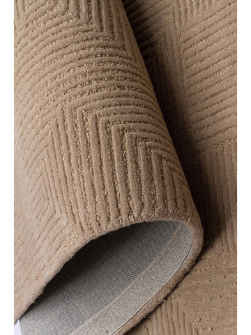 Milano Serie Woll- und Baumwollmischung handgeknüpfter Teppich BEIGE