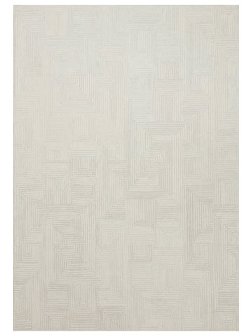 Milano Serie Woll- und Baumwollmischung handgeknüpfter Teppich IVORY