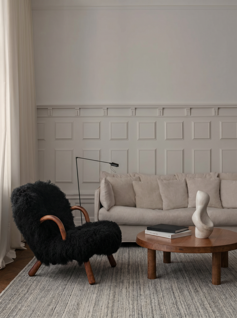 Helsinki Série Tapis tissé main moderne scandinave en laine et viscose 100 % naturelle pour salon, séjour GREY