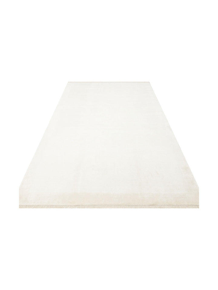 Montenegro Viskon Karışımlı Sade Desenli Sık Dokuma Oturma Odası Salon Koridor Modern Halı 02 CREAM - Carpetdocia