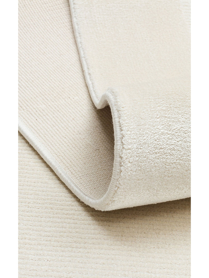 Montenegro Viskon Karışımlı Sade Desenli Sık Dokuma Oturma Odası Salon Koridor Modern Halı 02 CREAM - Carpetdocia