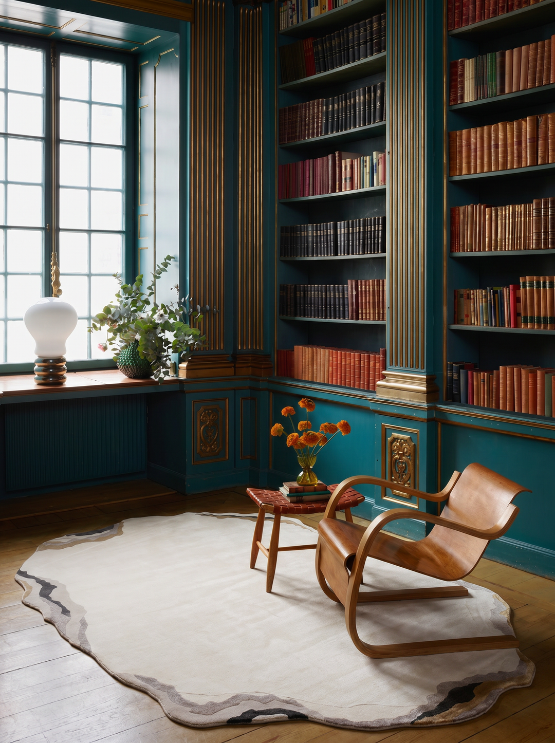 Monza Art Geometrik Desenli Modern Salon Halısı 10 CREAM GOLD mekan görünümü 1