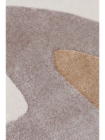 Tapis de Salon Moderne Monza Art 06 CREAM GREY à Motif Géométrique, Haute Qualité, Tissage Serré et Brillant