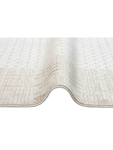 Mumbai Serisi Art Deco Desenli Yüksek Kalite Sık Dokuma Parlak Salon Halısı 01 CREAM GOLD - Carpetdocia