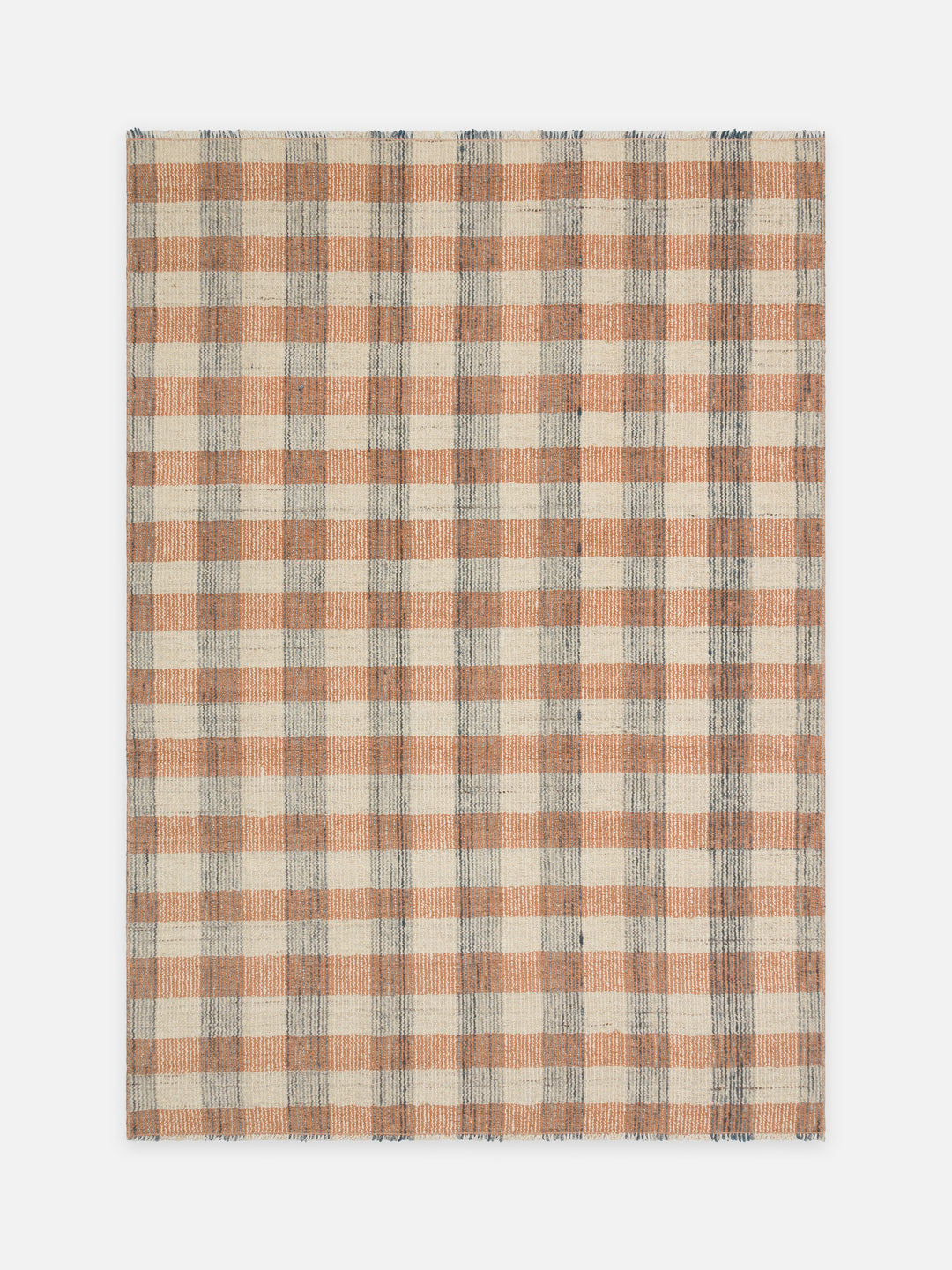 Oasis %100 Yün El Emeği ile Üretilen Kilim CORAL CHECK kuşbakışı