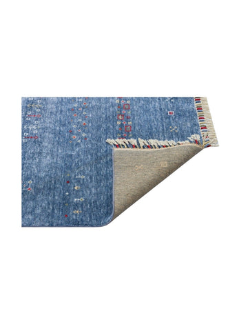 Oushak Carnaval Tapis Uşak Moderne TENCEL™ 100 % Naturel, Facile à Nettoyer, Fait Main 06 BLUE  