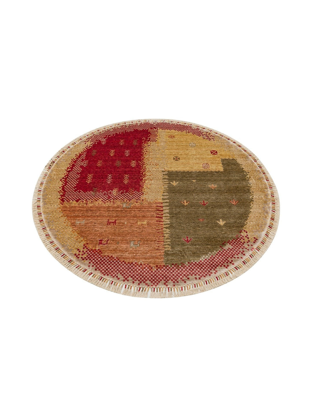 Oushak Carnaval Tapis Uşak Moderne TENCEL™ 100 % Naturel, Facile à Nettoyer, Fait Main 07 BEIGE AUTUMN Q  