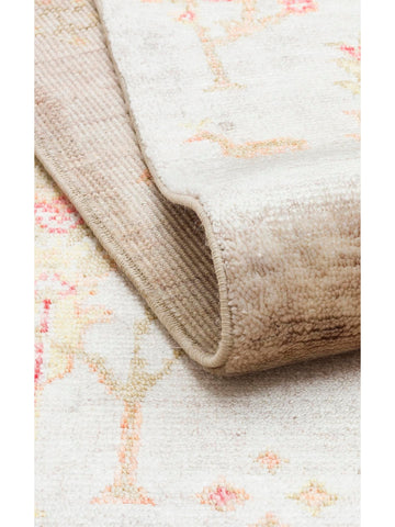 Oushak Carnaval Tappeto Moderno Uşak in TENCEL™ realizzato a mano, 100% naturale, facile da pulire, 08 BEIGE AUTUMN