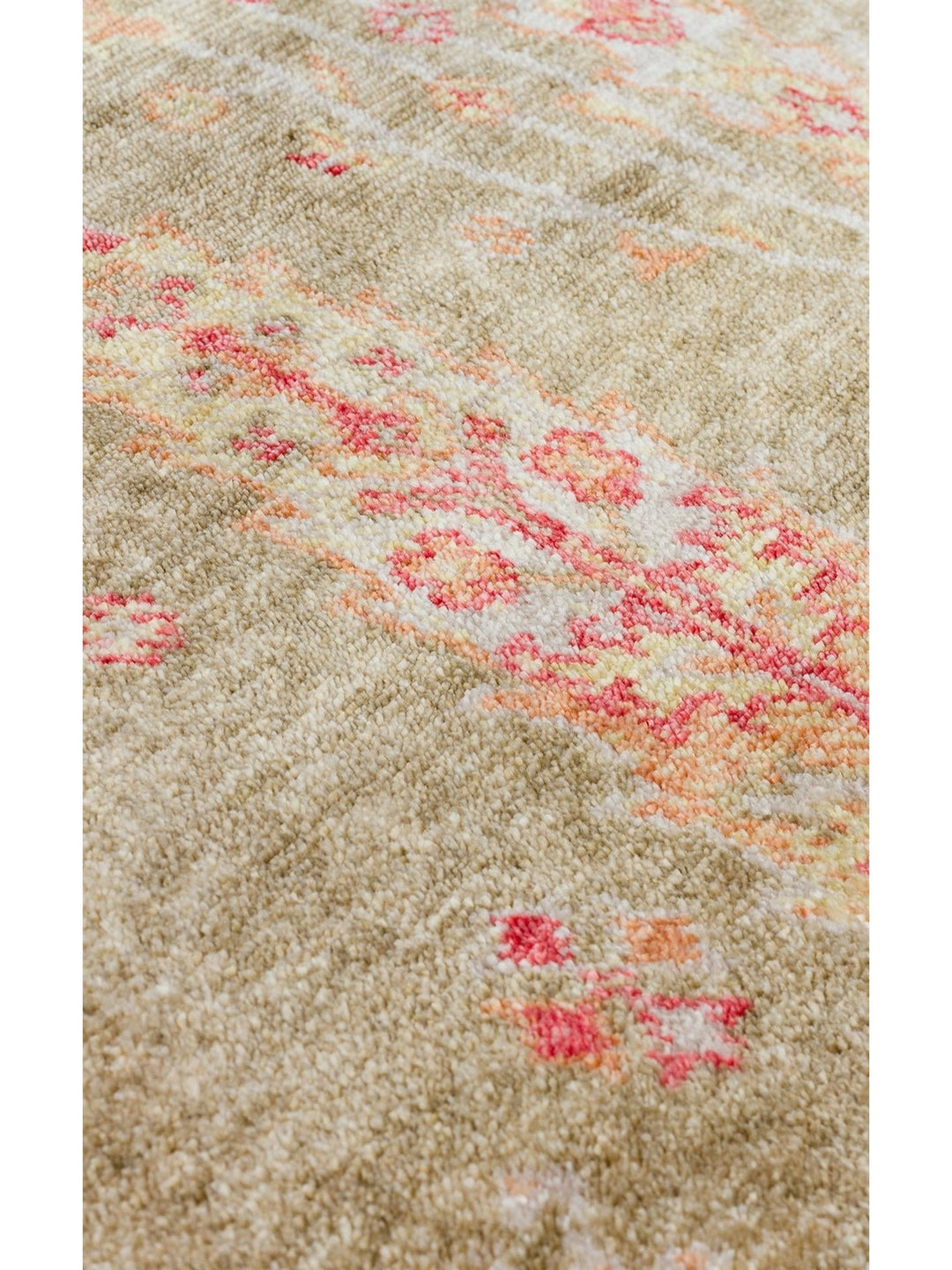 Oushak Carnaval 100% Natural Easy to Clean Handmade TENCEL™ Modern Uşak Carpet 08 GREEN AUTUMN Q