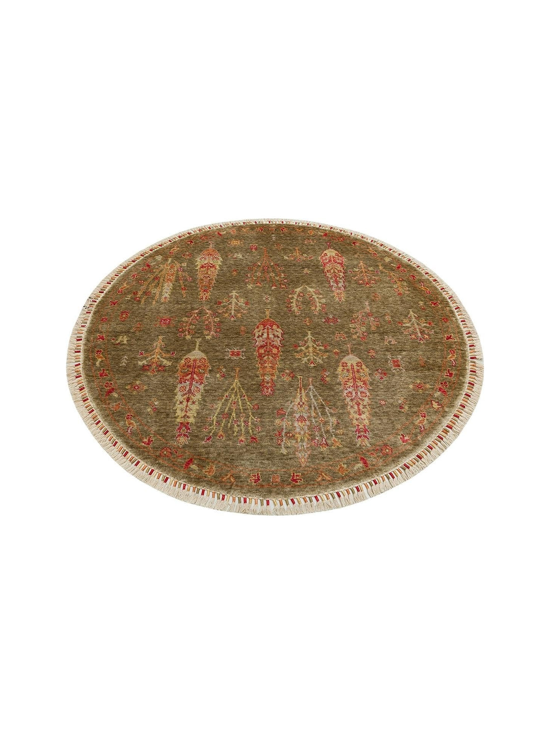 Oushak Carnaval 100% Natural Easy to Clean Handmade TENCEL™ Modern Uşak Carpet 08 GREEN AUTUMN Q