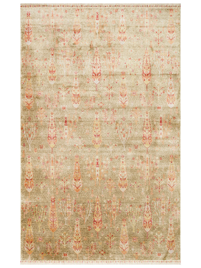 Oushak Carnaval 100% Natural Easy to Clean Handmade TENCEL™ Modern Uşak Carpet 08 GREN