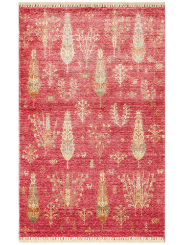Oushak Carnaval Tapis Uşak Moderne TENCEL™ 100 % Naturel, Facile à Nettoyer, Fait Main 08 RED AUTUMN  