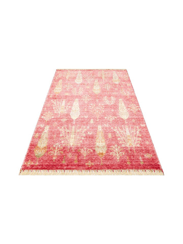Oushak Carnaval Tapis Uşak Moderne TENCEL™ 100 % Naturel, Facile à Nettoyer, Fait Main 08 RED AUTUMN  