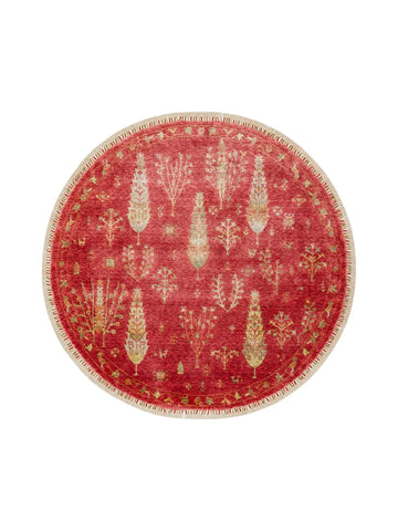 Oushak Carnaval 100% Natural Easy to Clean Handcrafted TENCEL™ Modern Uşak Carpet 08 RED AUTUMN Q