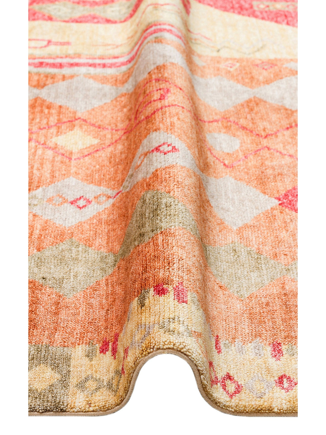 Oushak Carnaval %100 Naturel Kolay Temizlenir El Emeğiyle Üretilen TENCEL™ Modern Uşak Halısı 10 RED - Carpetdocia