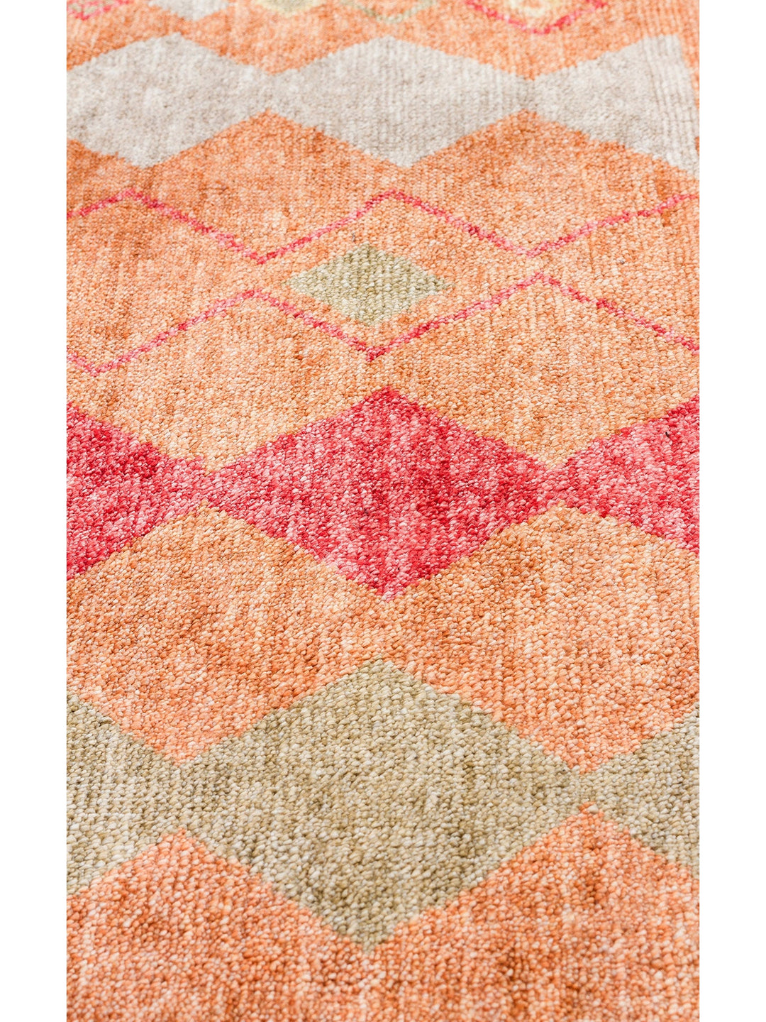 Oushak Carnaval %100 Naturel Kolay Temizlenir El Emeğiyle Üretilen TENCEL™ Modern Uşak Halısı 10 RED - Carpetdocia