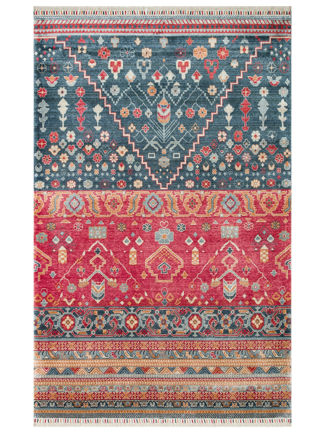 Oushak Carnaval %100 Naturel Kolay Temizlenir El Emeğiyle Üretilen TENCEL™ Modern Uşak Halısı 17NVYML - Carpetdocia