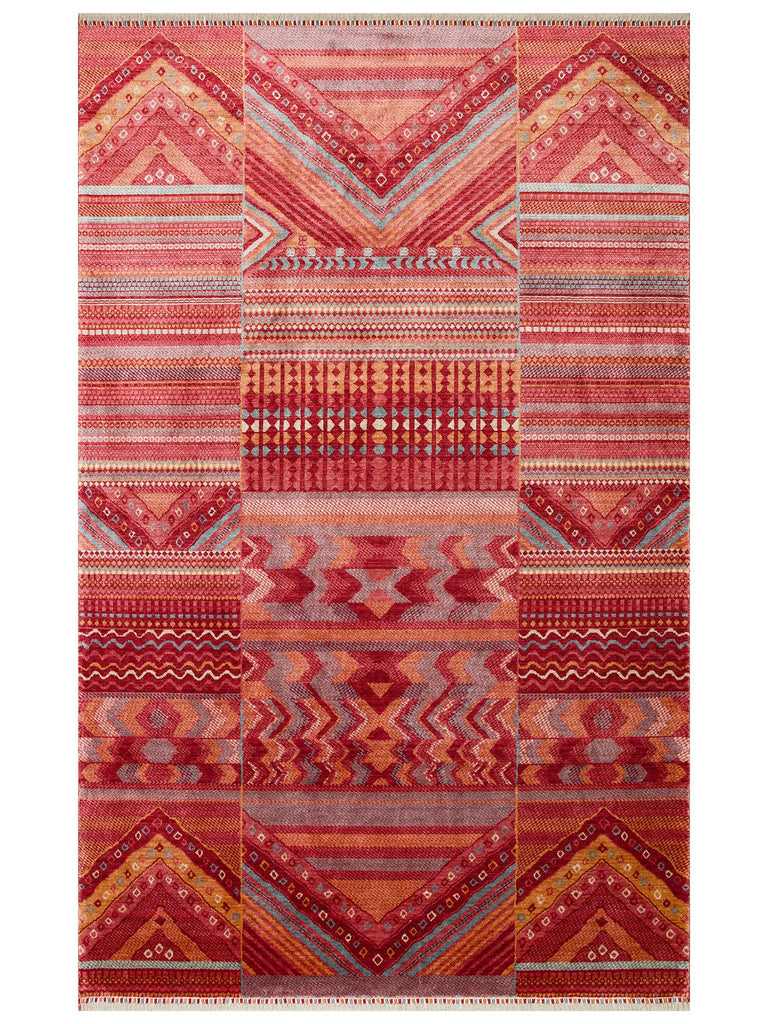 Oushak Carnaval 100% Natural Easy to Clean Handmade TENCEL™ Modern Uşak Rug 18 REDM