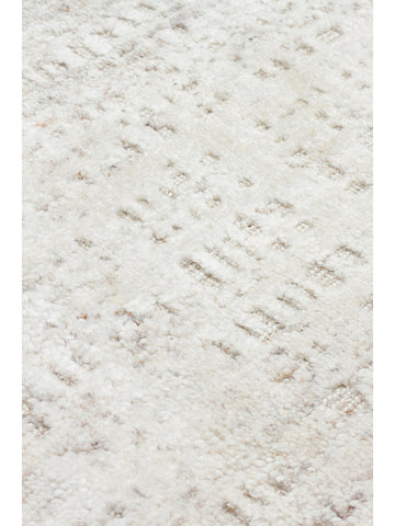 Palette Serisi %100 Naturel Yün Viskon Pamuk El Dokuma İskandinav Salon Oturma Odası Halı BEIGE - Carpetdocia