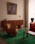 Kilim della serie Silk Road, 100% seta, tessuto a mano VERDE