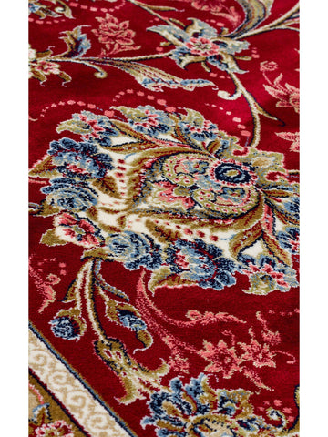 Topkapı Serisi Yüksek Kalite Sık Dokuma Klasik Desenli Özel Işıltılı Salon Halısı 01 RED - Carpetdocia