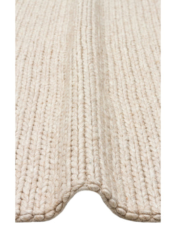 Woolstar %100 Naturel Kazak Desenli Salon Oturma Odası Koridor Antre El Dokuma Örgü Halı BEIGE - Carpetdocia