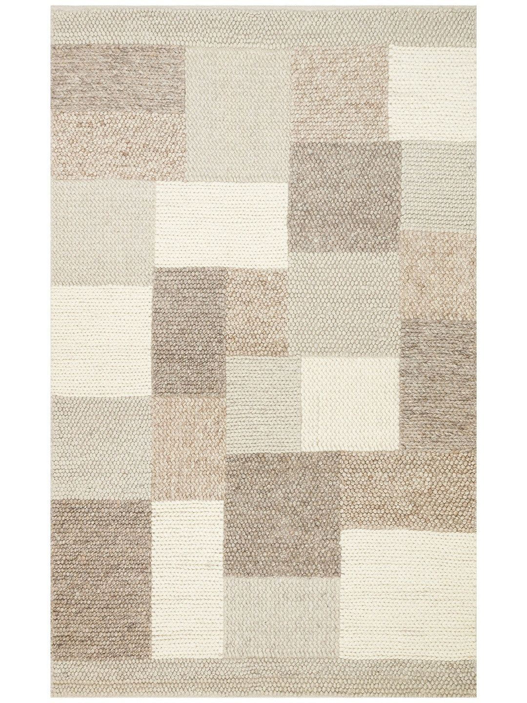 Woolstar %100 Naturel Kazak Desenli Salon Oturma Odası Koridor Antre El Dokuma Örgü Halı CORBIN NAT - Carpetdocia