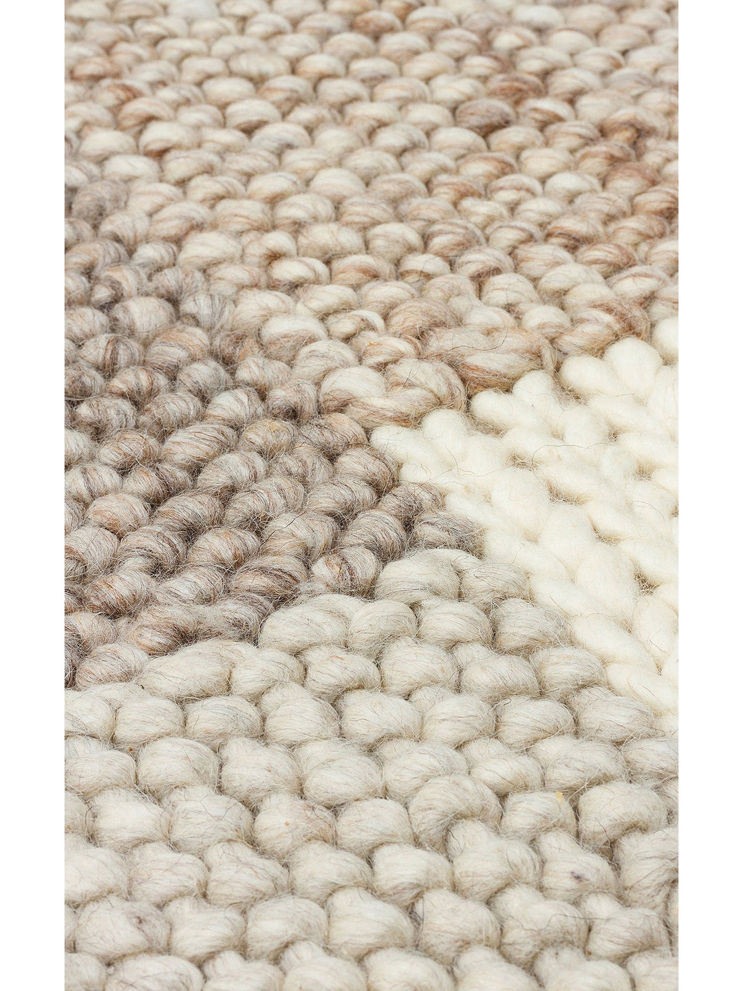 Woolstar %100 Naturel Kazak Desenli Salon Oturma Odası Koridor Antre El Dokuma Örgü Halı CORBIN NAT - Carpetdocia