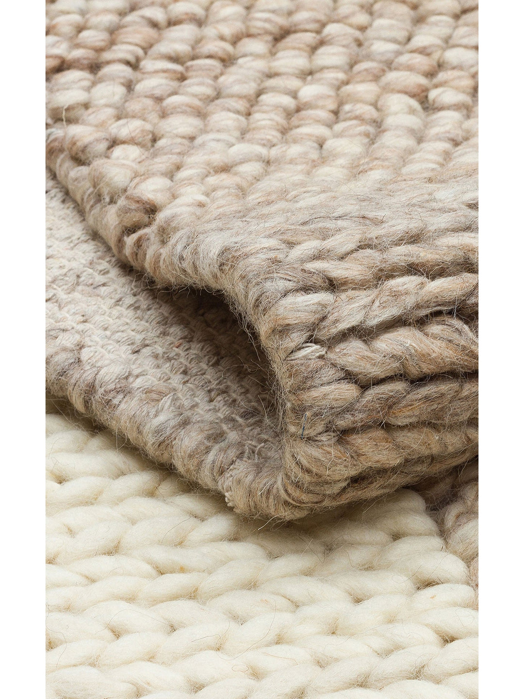 Woolstar %100 Naturel Kazak Desenli Salon Oturma Odası Koridor Antre El Dokuma Örgü Halı CORBIN NAT - Carpetdocia